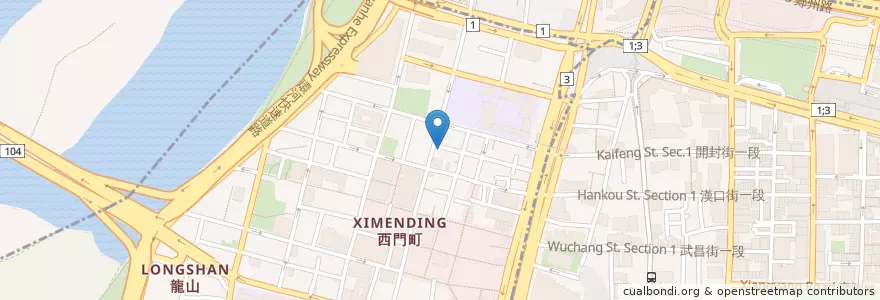 Mapa de ubicacion de 臺灣新光商業銀行 en 臺灣, 新北市, 臺北市, 萬華區.