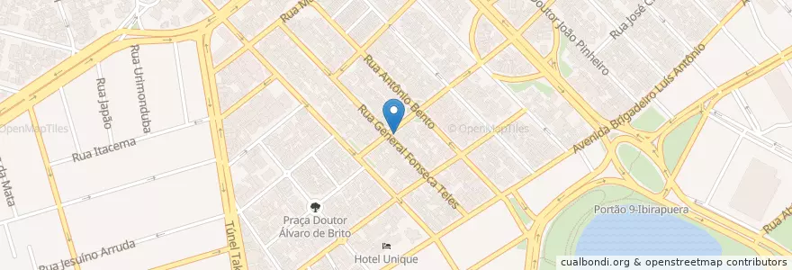 Mapa de ubicacion de Rua General Fonseca Telles en ブラジル, 南東部地域, サンパウロ, Região Geográfica Intermediária De São Paulo, Região Metropolitana De São Paulo, Região Imediata De São Paulo, サンパウロ.