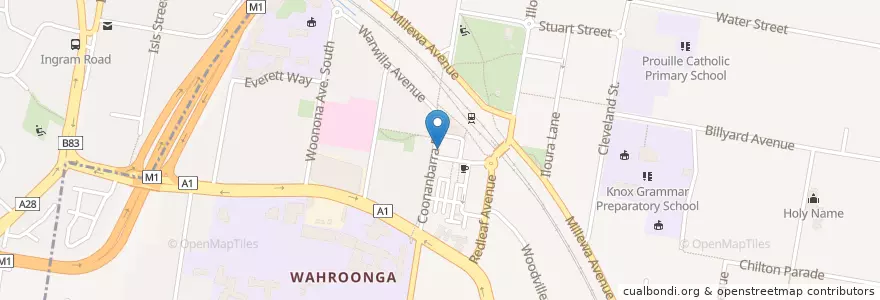 Mapa de ubicacion de Cedarwood Cafe en Australia, New South Wales, Sydney, Ku-Ring-Gai Council.