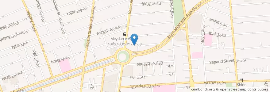 Mapa de ubicacion de بانک سپه en Irán, Teherán, شهرستان تهران, Teherán, بخش مرکزی شهرستان تهران.