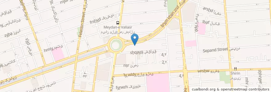 Mapa de ubicacion de بانک رفاه en ایران, استان تهران, شهرستان تهران, تهران, بخش مرکزی شهرستان تهران.