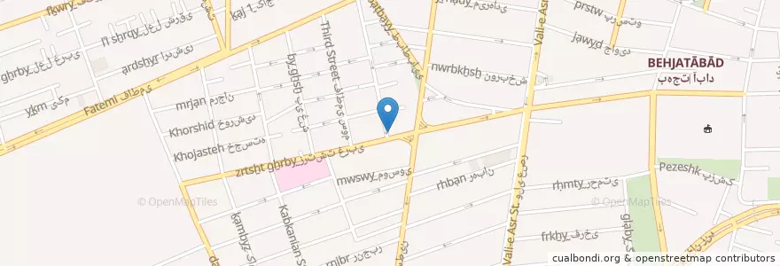 Mapa de ubicacion de بانک پاسارگاد en 이란, 테헤란, شهرستان تهران, 테헤란, بخش مرکزی شهرستان تهران.