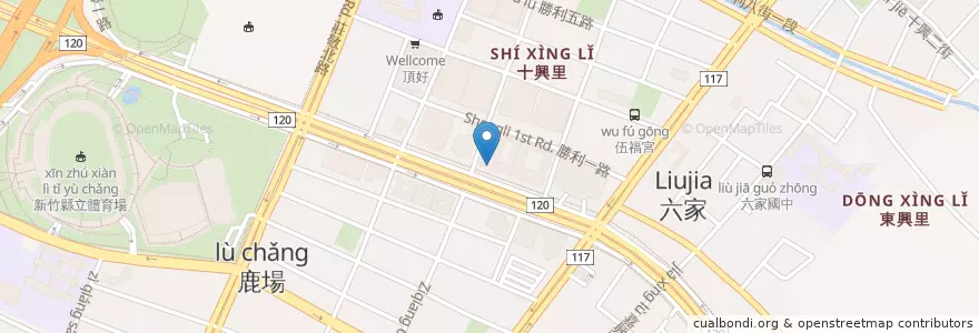 Mapa de ubicacion de 丹堤咖啡 en Tayvan, 臺灣省, 新竹縣, 竹北市.