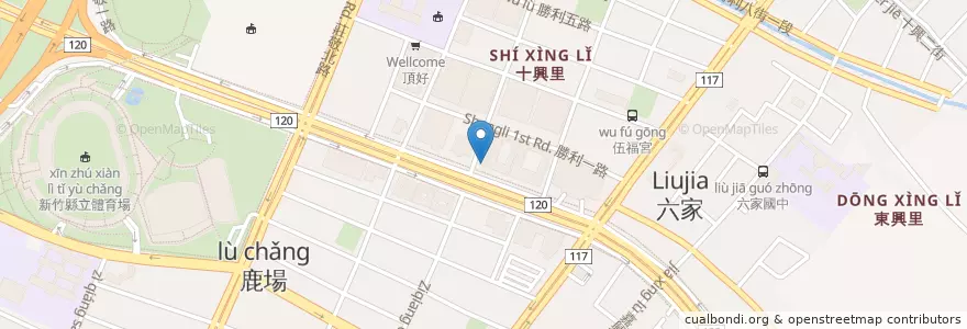 Mapa de ubicacion de 摩斯漢堡 en 臺灣, 臺灣省, 新竹縣, 竹北市.