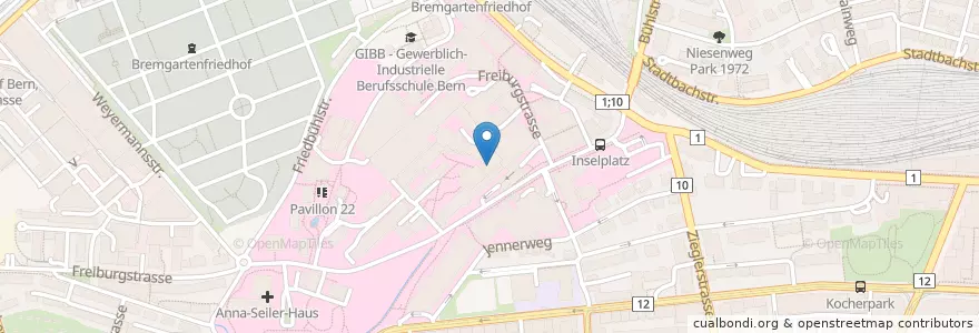 Mapa de ubicacion de Panorama en Suíça, Berna, Verwaltungsregion Bern-Mittelland, Verwaltungskreis Bern-Mittelland, Bern.