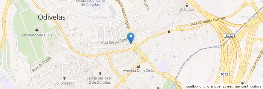 Mapa de ubicacion de Centro Médico e de Enfermagem Entrada de Odivelas en Portugal, Área Metropolitana De Lisboa, Lissabon, Grande Lisboa, Odivelas, Odivelas.
