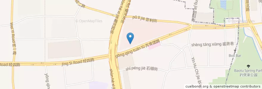 Mapa de ubicacion de 星巴克 en 中国, 山东省, 济南市, 市中区.