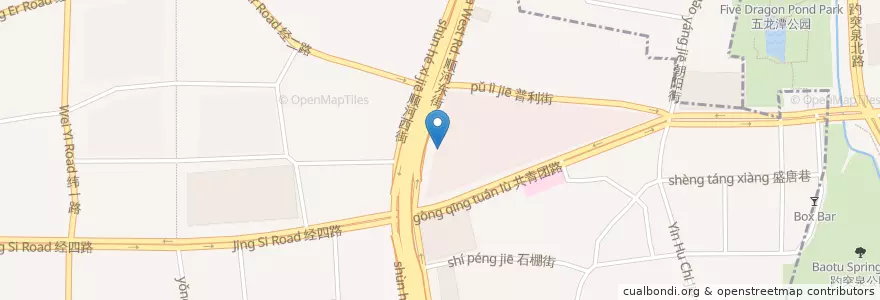 Mapa de ubicacion de 九锅一堂 en China, Shandong, 济南市, 市中区, 魏家庄街道.