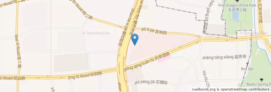 Mapa de ubicacion de 耀莱成龙国际影城 en 中国, ツャントン;山東, チーナン;済南市, 市中区.