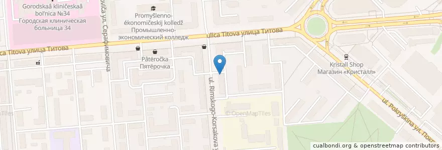 Mapa de ubicacion de Молочная кухня en روسيا, Сибирский Федеральный Округ, نوفوسيبيرسك أوبلاست, Городской Округ Новосибирск.