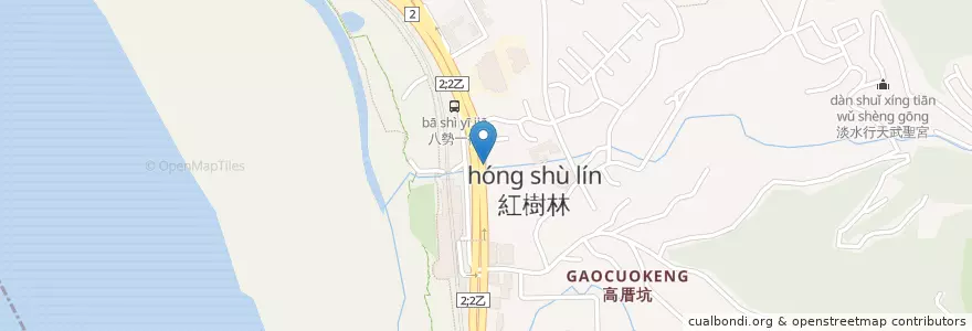 Mapa de ubicacion de LADU 巴巴甩餅·風味飯 en 臺灣, 新北市, 淡水區.