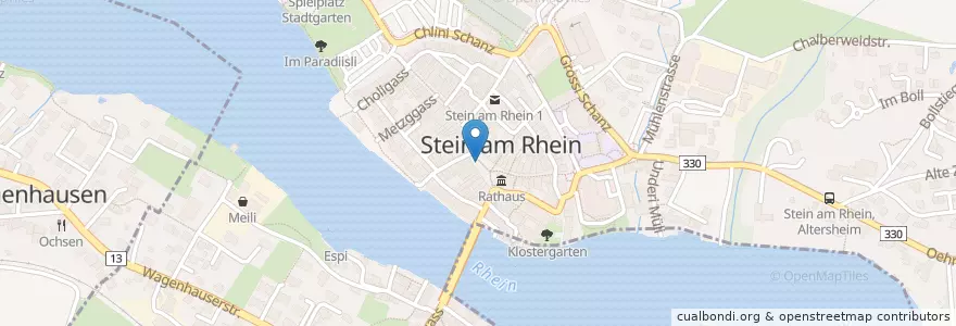 Mapa de ubicacion de Stadtbrunnen en سويسرا, Schaffhausen, Stein Am Rhein.