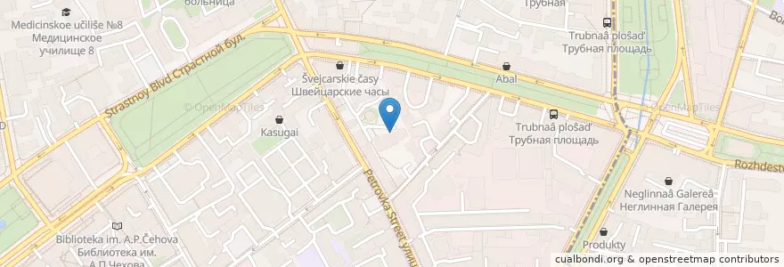 Mapa de ubicacion de Трапезная en 러시아, Центральный Федеральный Округ, Москва, Центральный Административный Округ, Тверской Район.