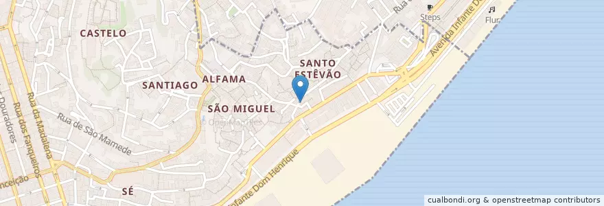 Mapa de ubicacion de o galhardo en پرتغال, Lisboa, Grande Lisboa, لیسبون, Santa Maria Maior.