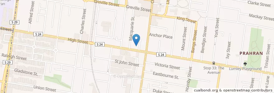 Mapa de ubicacion de St Matthews Anglican Church en Australien, Victoria, City Of Stonnington.