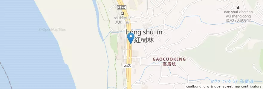 Mapa de ubicacion de 朱宗慶打擊樂教學系統 en Taiwan, 新北市, 淡水區.