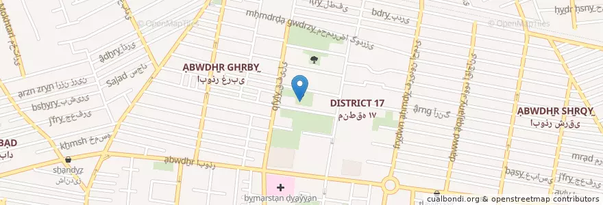 Mapa de ubicacion de کلانتری ۱۴۹ امامزاده حسن en ایران, استان تهران, شهرستان تهران, تهران, بخش مرکزی شهرستان تهران.