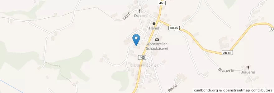 Mapa de ubicacion de Feuerwehr Stein AR en Suisse, Appenzell Rhodes-Extérieures, Saint-Gall, Hinterland, Stein (Ar).
