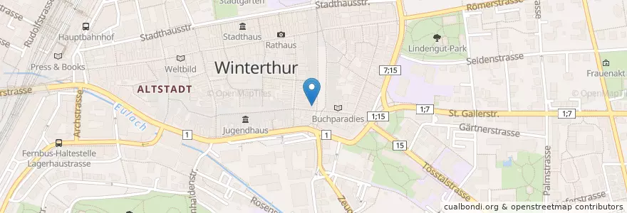 Mapa de ubicacion de UG2 en Switzerland, Zürich, Bezirk Winterthur, Winterthur.