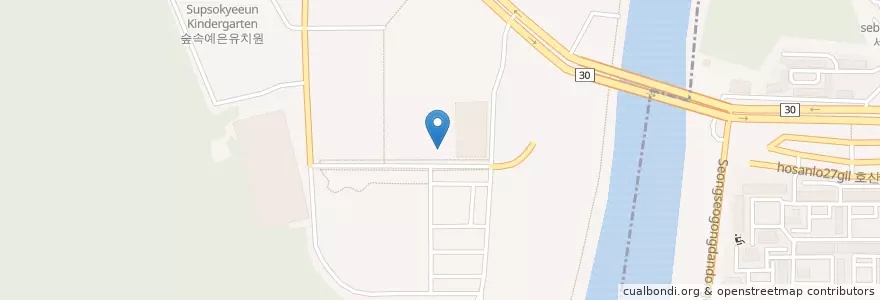 Mapa de ubicacion de 대구대실유치원 en 대한민국, 대구, 달성군, 다사읍.