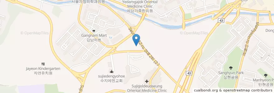 Mapa de ubicacion de 더공감정신건강의학과의원 en Республика Корея, Кёнгидо, 용인시, 수지구.