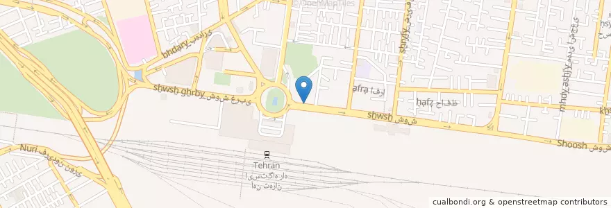 Mapa de ubicacion de رستوران میلاد en Иран, Тегеран, شهرستان تهران, Тегеран, بخش مرکزی شهرستان تهران.