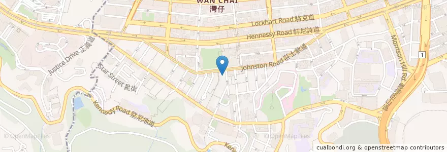 Mapa de ubicacion de 南記粉麵 Nam Kee Noodle en China, Guangdong, Hong Kong, Pulau Hong Kong, Wilayah Baru, 灣仔區 Wan Chai District.