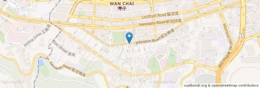 Mapa de ubicacion de Tong Kee Bao Dim en China, Guangdong, Hong Kong, Hong Kong Island, New Territories, Wan Chai District.
