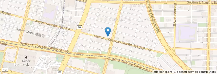 Mapa de ubicacion de 安泰商業銀行 en Taiwan, Nuova Taipei, Taipei, Distretto Di Zhongshan.