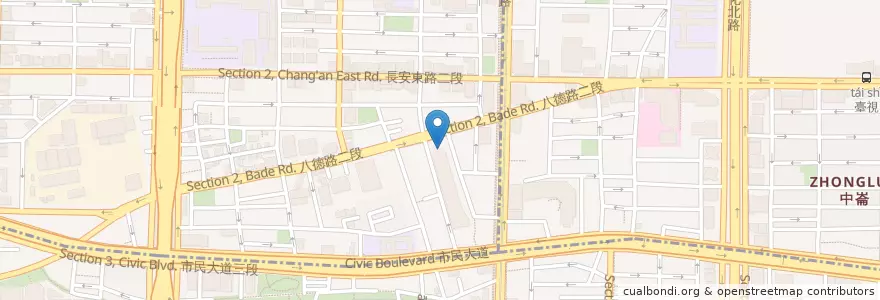Mapa de ubicacion de 永豐商業銀行 en 타이완, 신베이 시, 타이베이시, 중산 구.