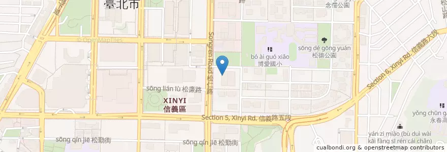 Mapa de ubicacion de 華南商業銀行 en 臺灣, 新北市, 臺北市, 信義區.