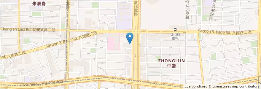 Mapa de ubicacion de 元大商業銀行 en 臺灣, 新北市, 臺北市, 松山區.