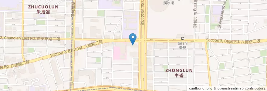 Mapa de ubicacion de 澳盛(台灣)商業銀行 en Taïwan, Nouveau Taipei, Taipei, District De Songshan.