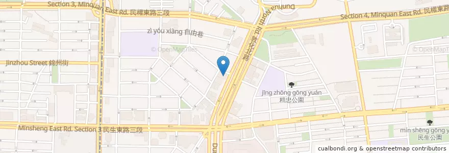 Mapa de ubicacion de 國泰世華商業銀行 en 台湾, 新北市, 台北市, 松山区.