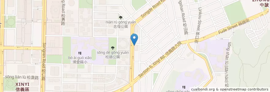 Mapa de ubicacion de 上海商業儲蓄銀行 en Tayvan, 新北市, Taipei, 信義區.