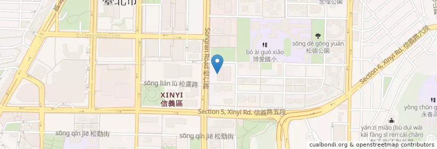 Mapa de ubicacion de 華南商業銀行 en 台湾, 新北市, 台北市, 信義区.