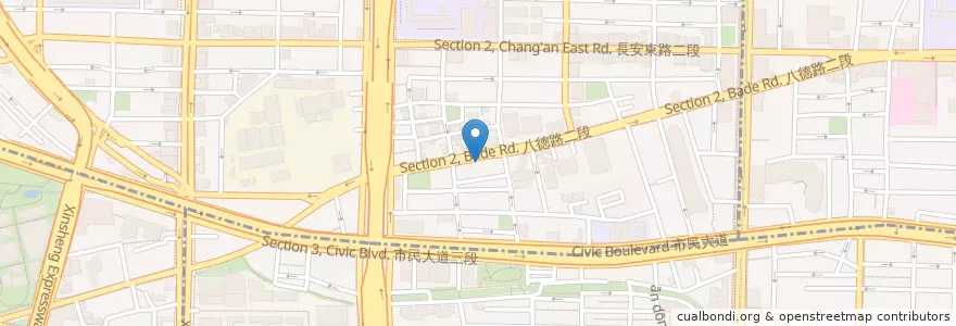 Mapa de ubicacion de 板信商業銀行 en تایوان, 新北市, تایپه, 中山區.