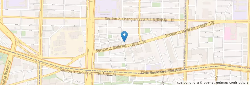 Mapa de ubicacion de 彰化商業銀行 en تايوان, تايبيه الجديدة, تايبيه, 中山區.
