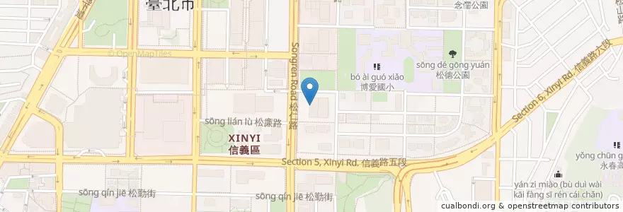 Mapa de ubicacion de 華南商業銀行 en Taiwan, 新北市, Taipé, 信義區.