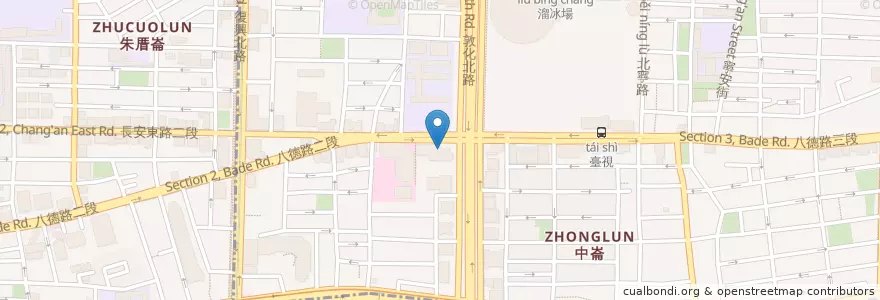 Mapa de ubicacion de 玉山商業銀行 en Taiwan, Nuova Taipei, Taipei, Distretto Di Songshan.