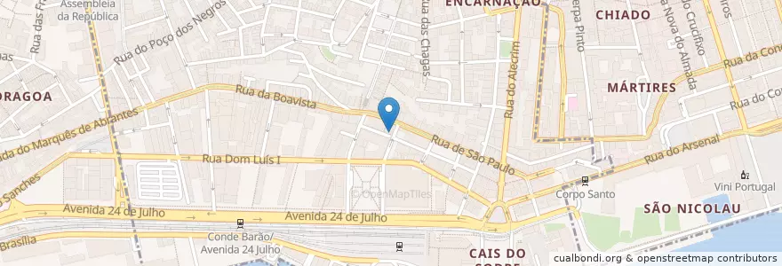 Mapa de ubicacion de Latitude 38 en 포르투갈, Área Metropolitana De Lisboa, Lisboa, Grande Lisboa, 리스본, Misericórdia.