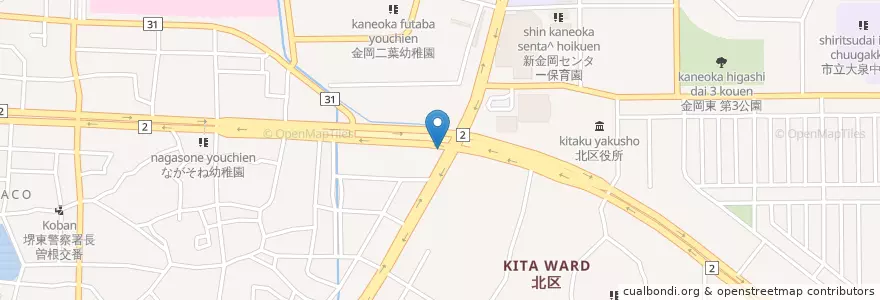 Mapa de ubicacion de こむぎ薬局 en Japan, Präfektur Osaka, 堺市, 北区.