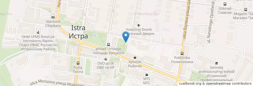 Mapa de ubicacion de Давыдов en روسيا, Центральный Федеральный Округ, محافظة موسكو, Городской Округ Истра.