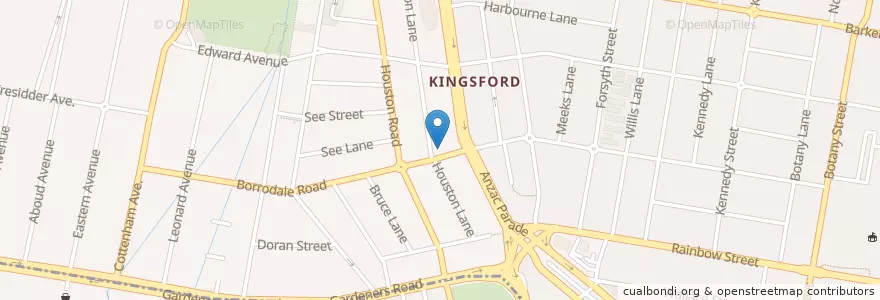 Mapa de ubicacion de Kingsford Sushi en Australia, New South Wales, Sydney, Randwick City Council.