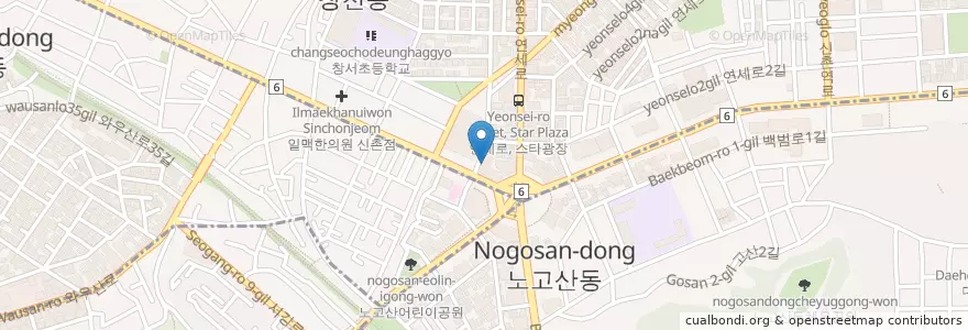 Mapa de ubicacion de 마루가메 제면 en Südkorea, Seoul, 마포구.