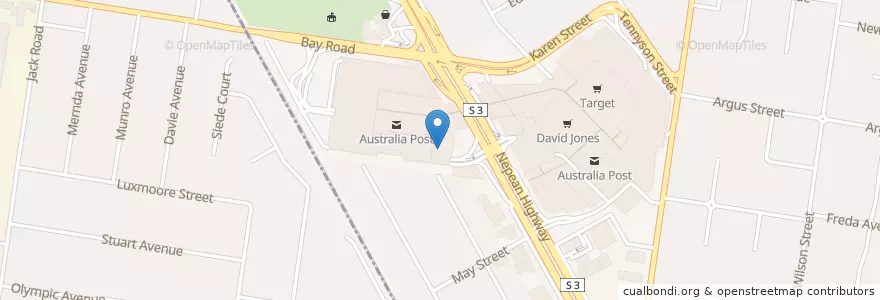 Mapa de ubicacion de Red Corner Cafe en Australia, Victoria, City Of Kingston.
