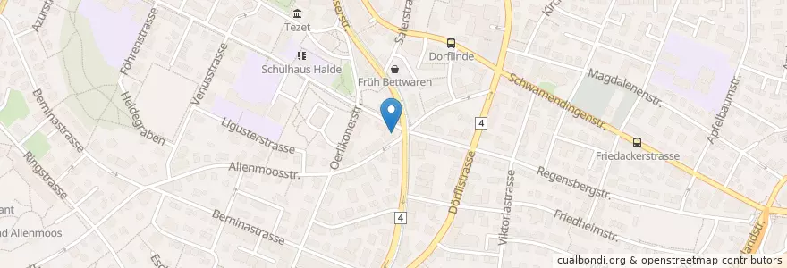 Mapa de ubicacion de Krippe Krümel en Suíça, Zurique, Bezirk Zürich, Zürich.