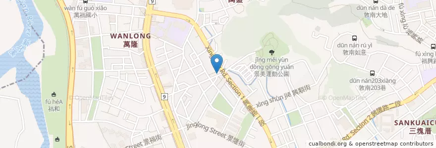 Mapa de ubicacion de 楊記麻辣牛肉麵 en 타이완, 신베이 시, 타이베이시, 원산 구.