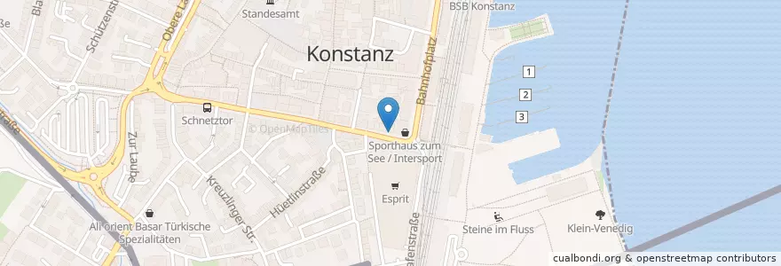 Mapa de ubicacion de Ikram's en 德国, 巴登-符腾堡, Regierungsbezirk Freiburg, Bezirk Kreuzlingen, Landkreis Konstanz, Verwaltungsgemeinschaft Konstanz, Konstanz.