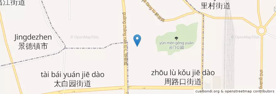 Mapa de ubicacion de 周路口街道 en Китай, Цзянси, Цзиндэчжэнь, 昌江区 (Changjiang), 珠山区, 周路口街道.